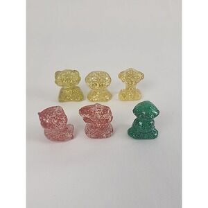 GoGos Crazy‎ Bones Lot Of 6 Clear Sparkles Glitter ALL CLASSIC Series